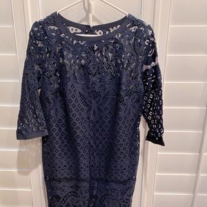 Navy Blue Lace Dress